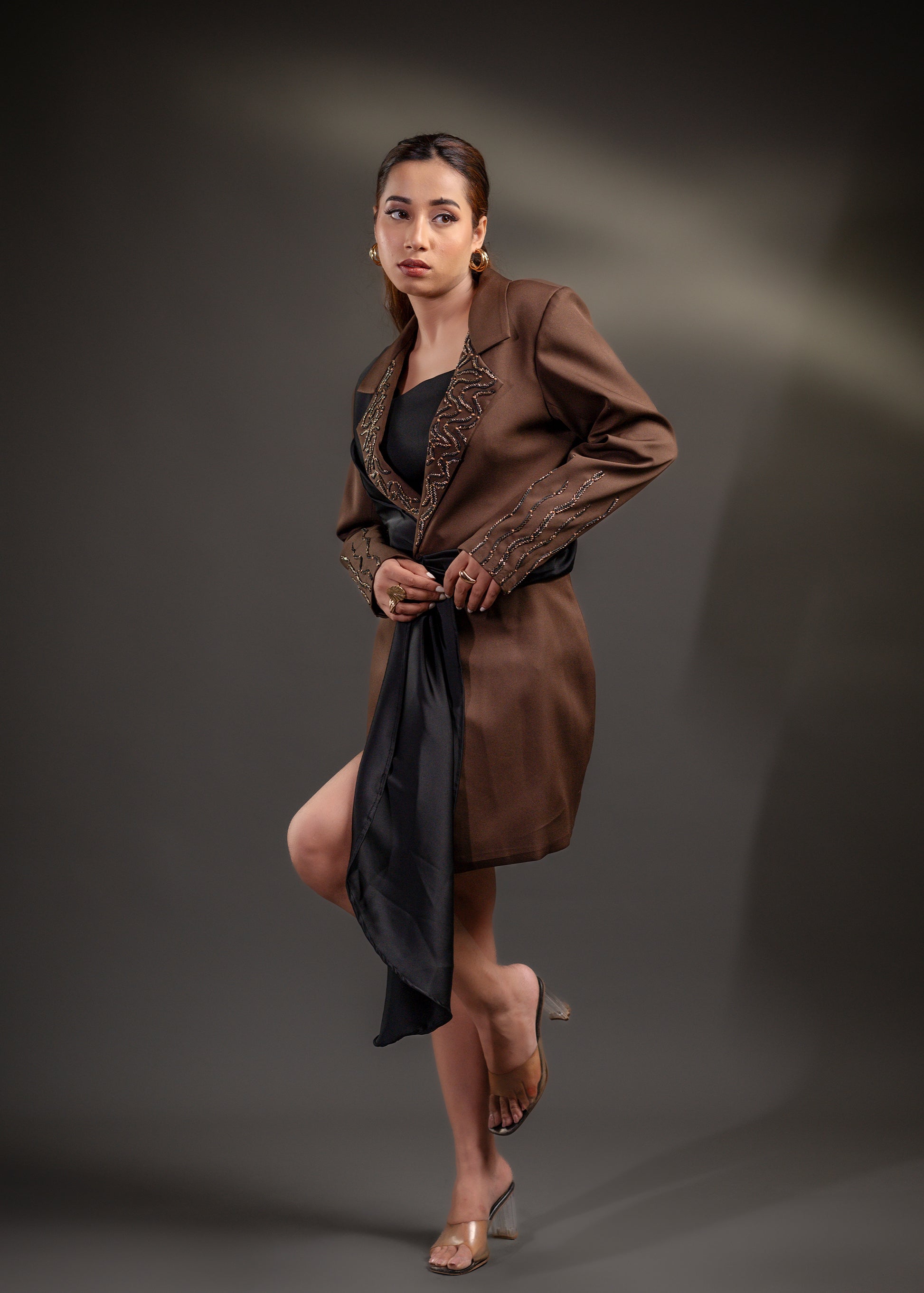 Noir Élan Blazer Dress Set