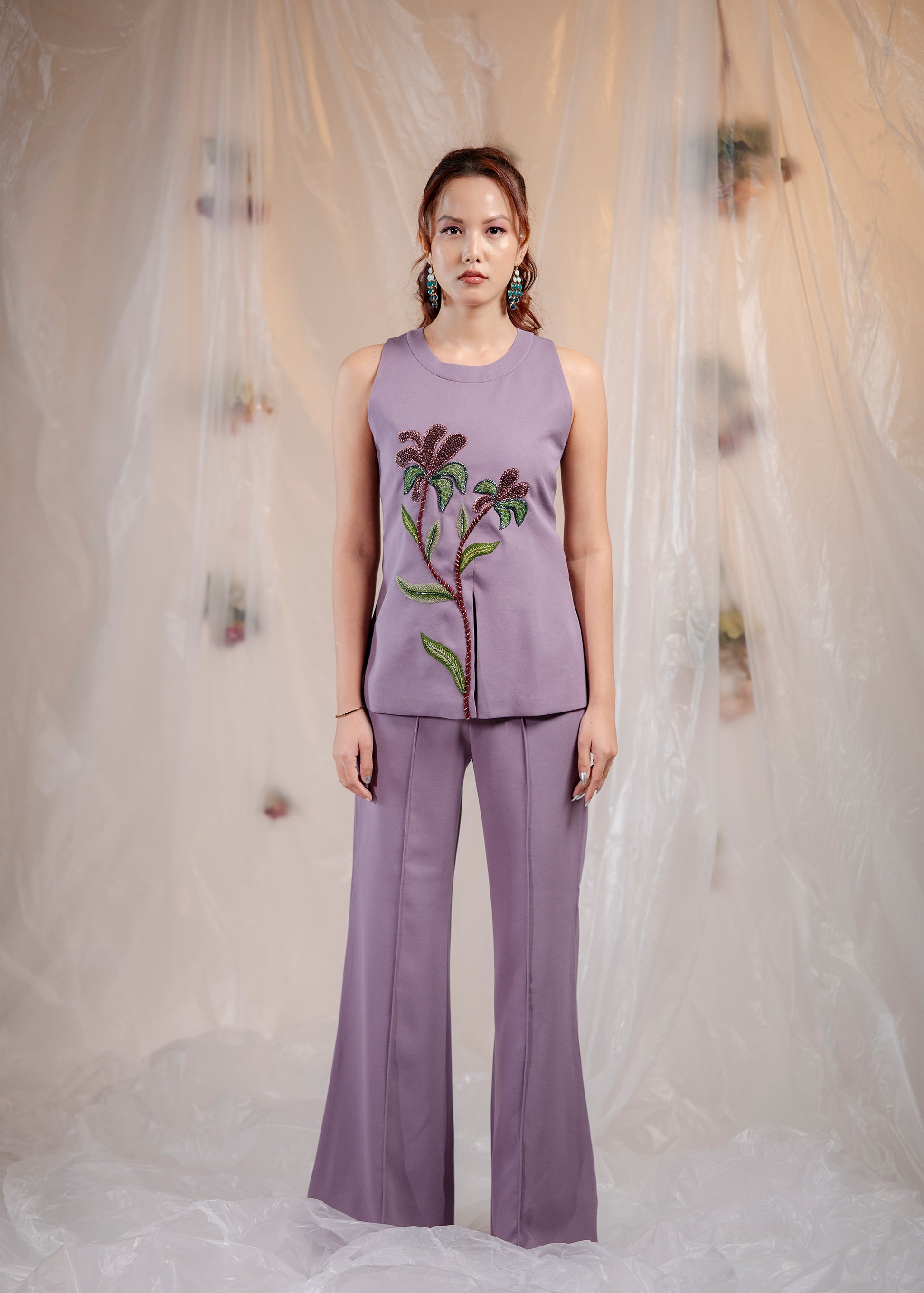 Amethyst Bloom Embroidered Co-ord Set