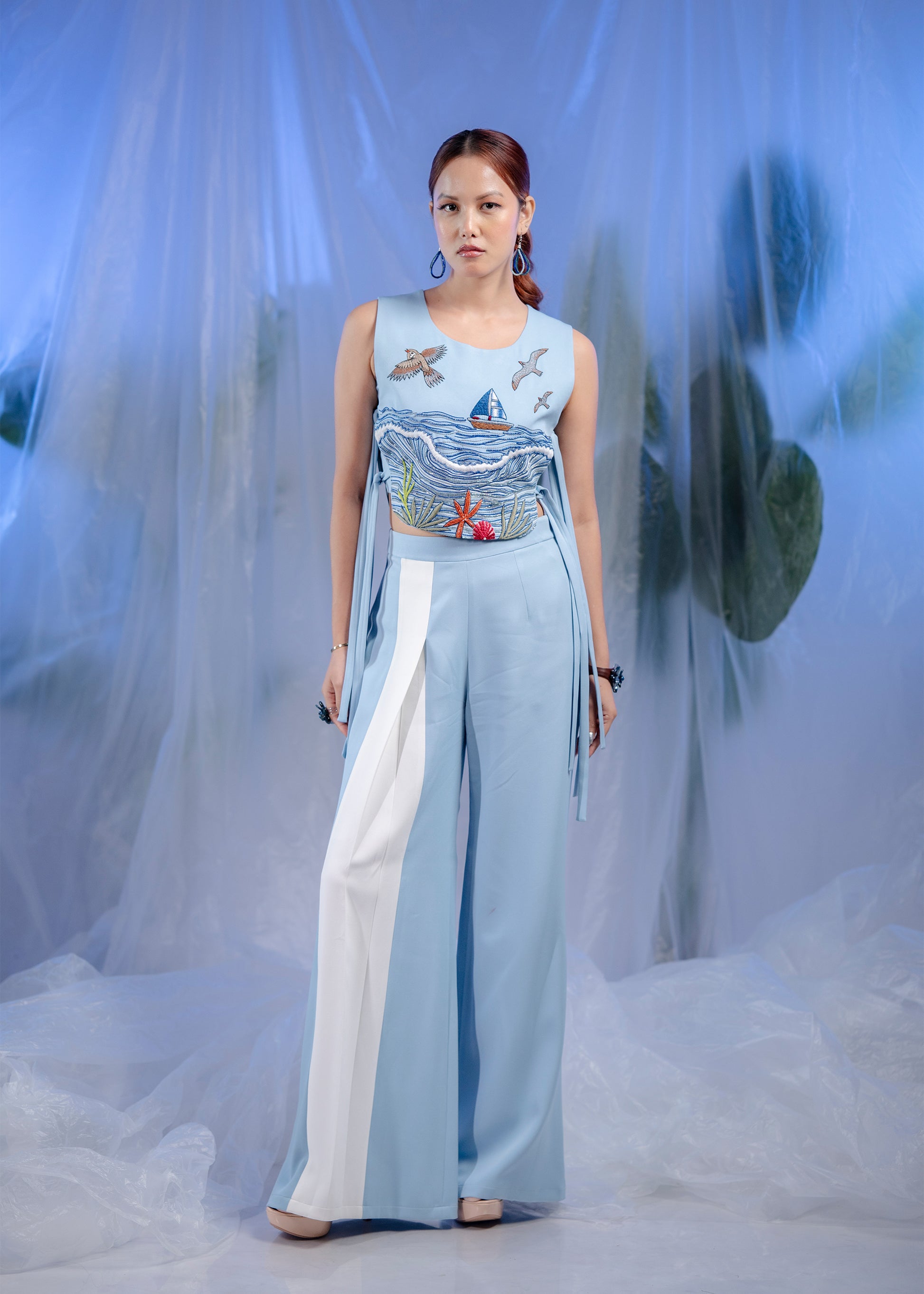 Ocean Voyage Embroidered Co-ord Set