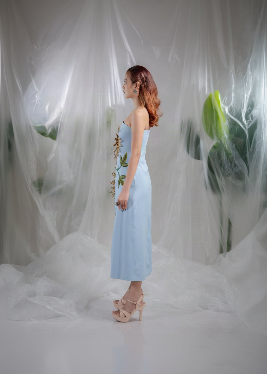 Sunlit Bloom Strapless Dress
