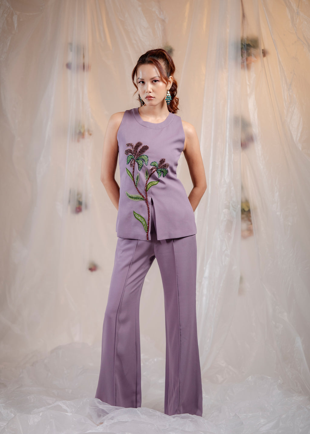 Amethyst Bloom Embroidered Co-ord Set