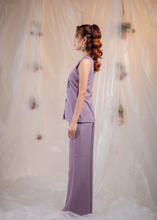 Amethyst Bloom Embroidered Co-ord Set