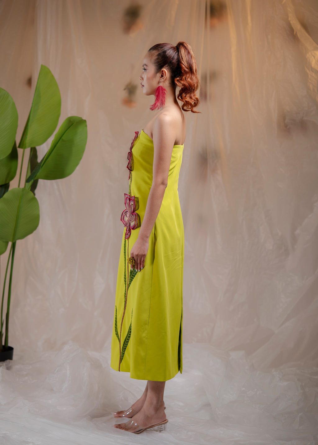 Tropical Bloom Strapless Dress