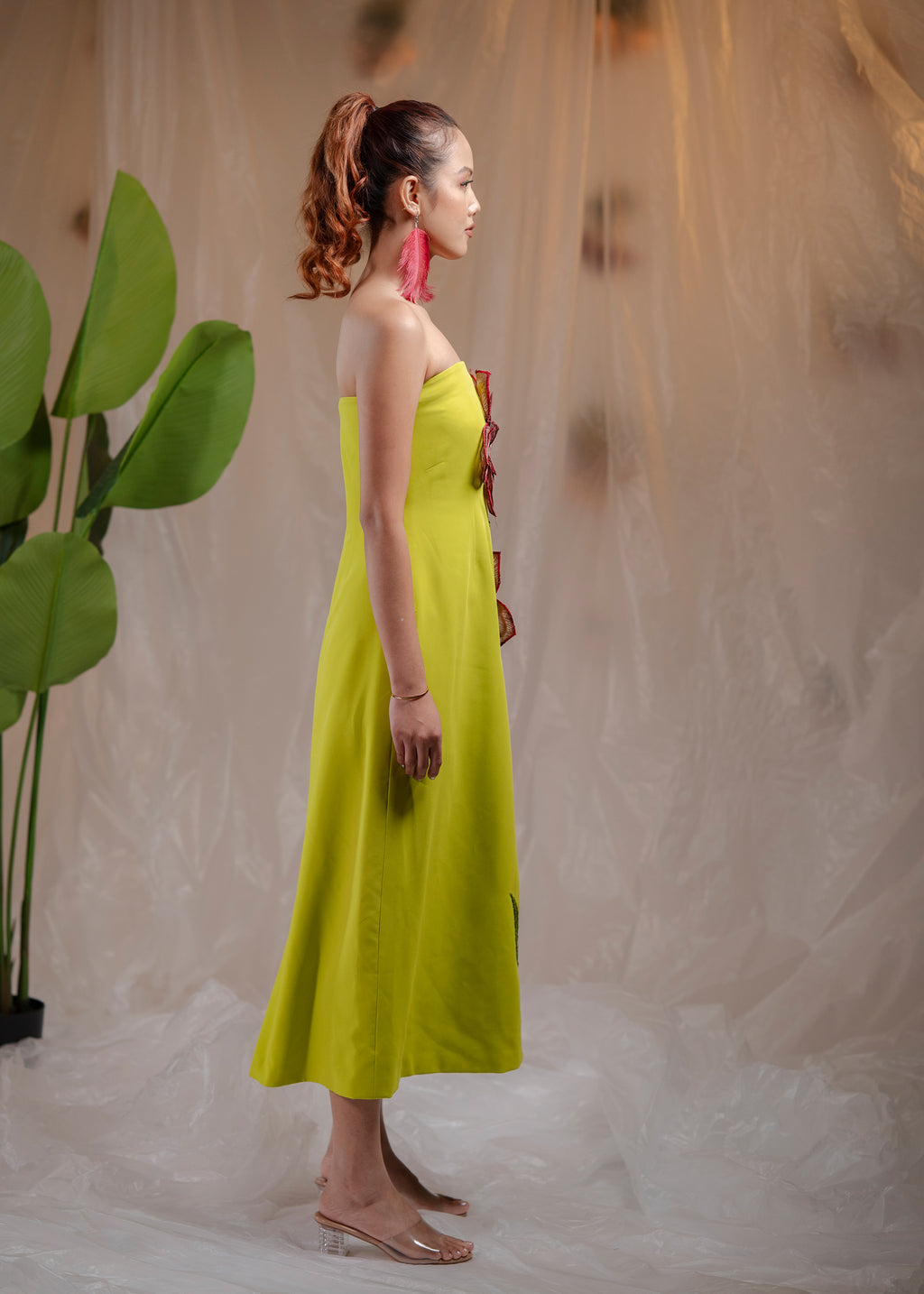 Tropical Bloom Strapless Dress
