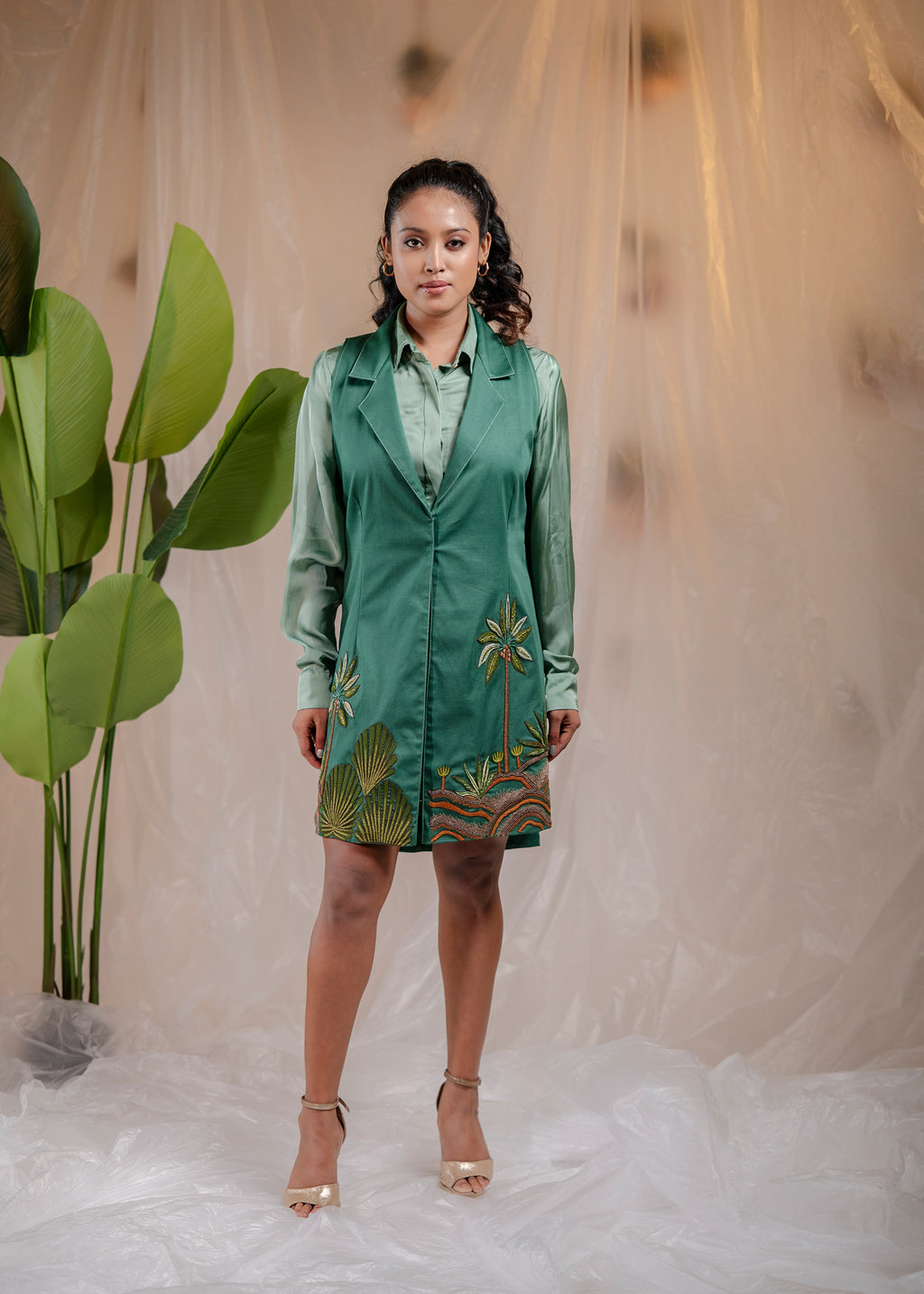 Noire Tropica Midi Dress