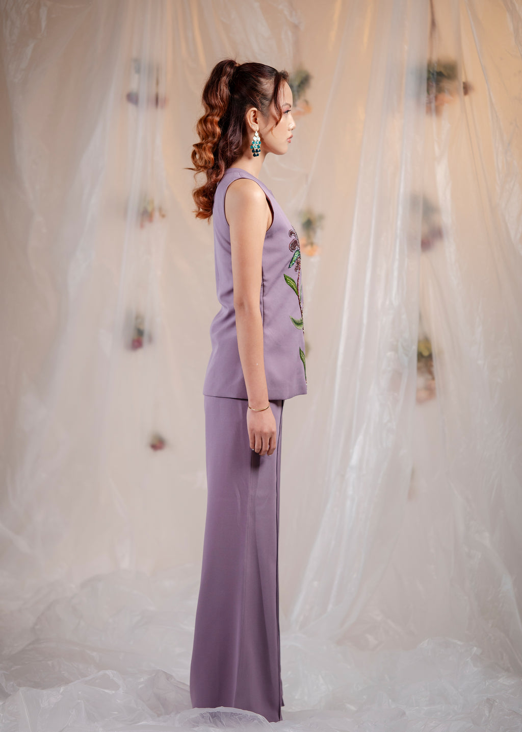 Amethyst Bloom Embroidered Co-ord Set