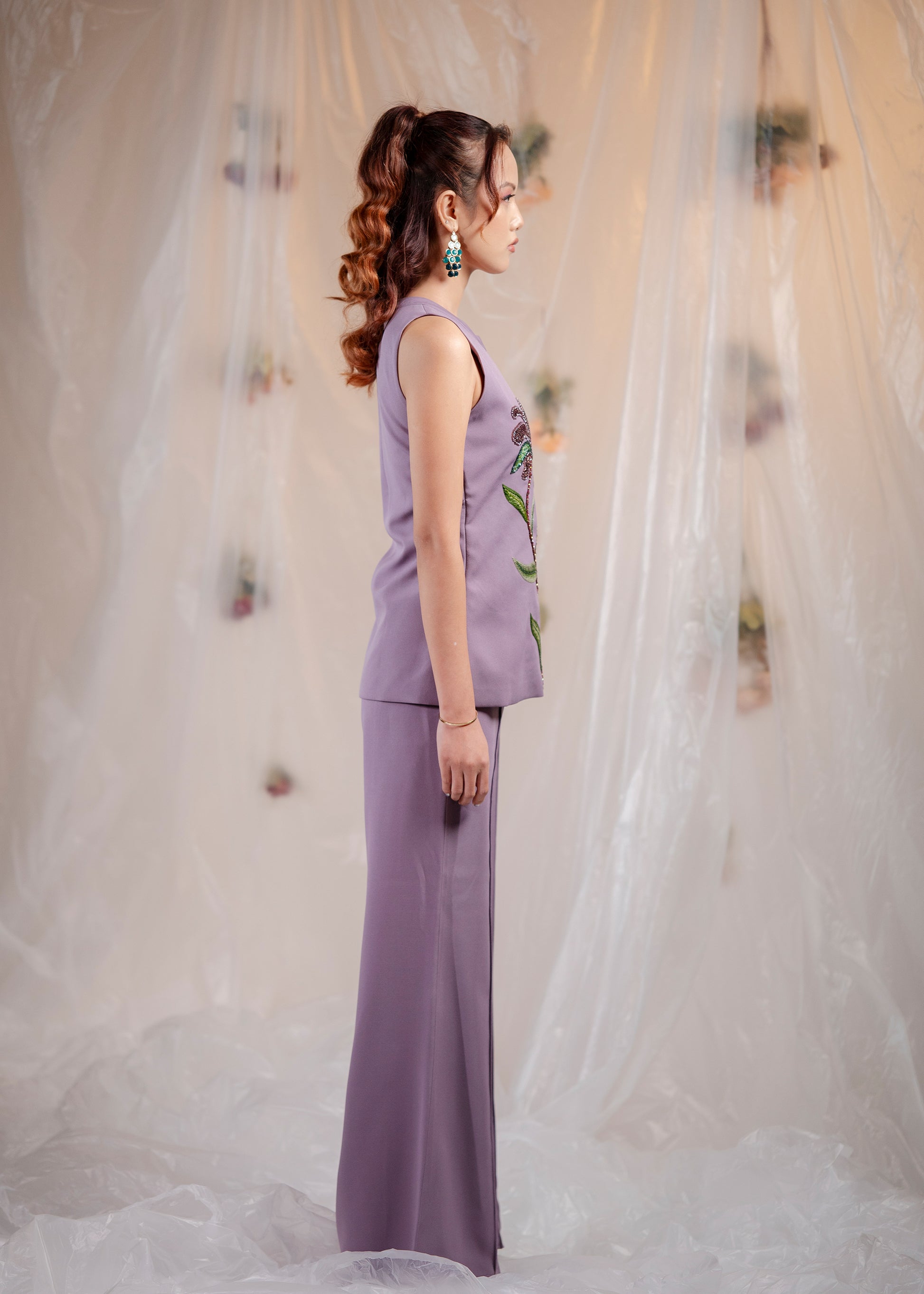 Amethyst Bloom Embroidered Co-ord Set