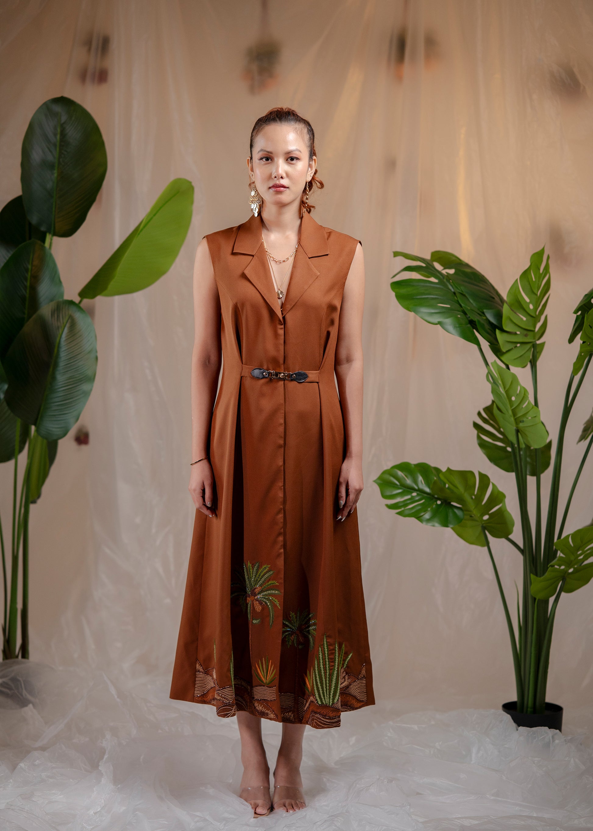 The Terracotta Palm Dress