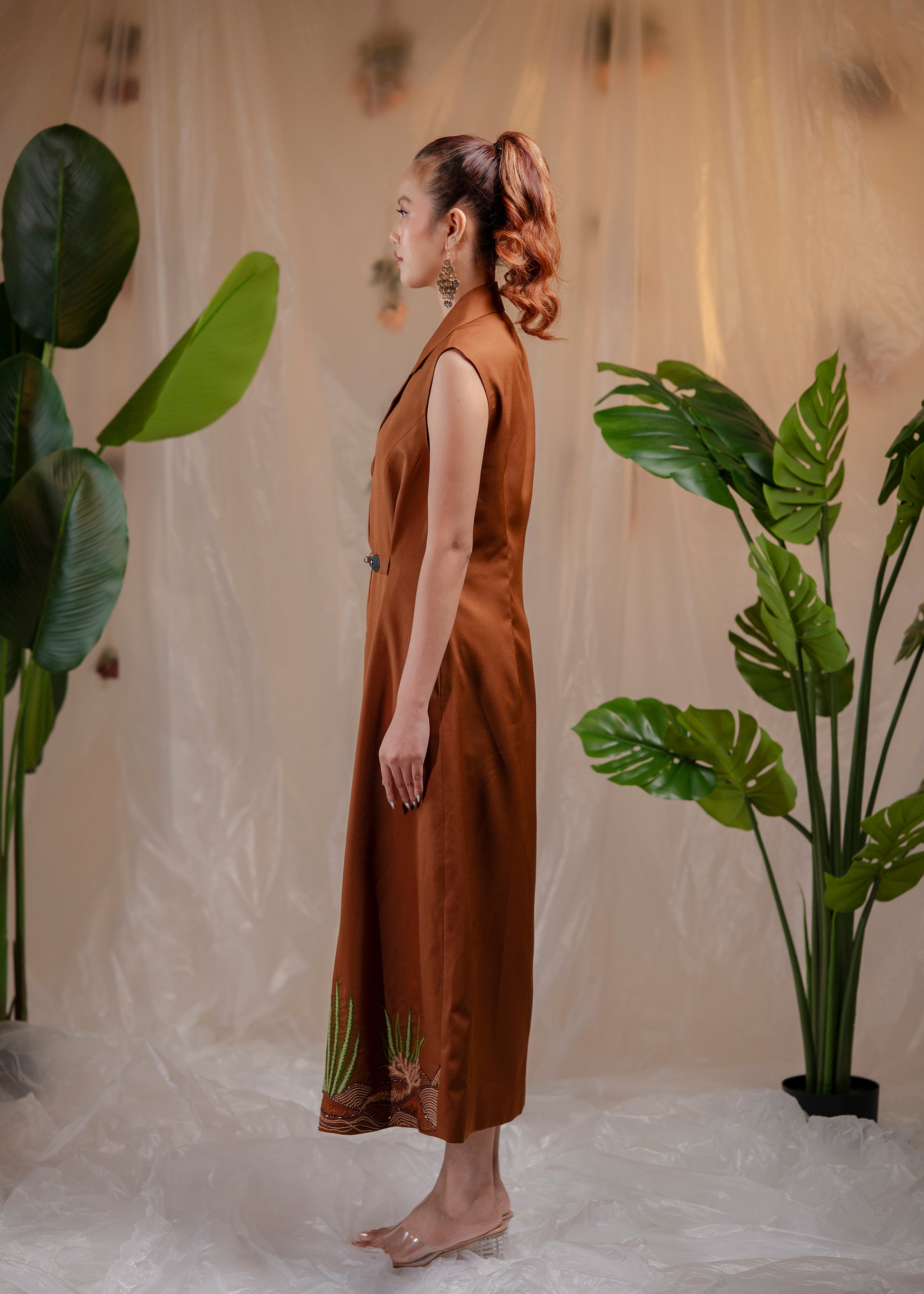 The Terracotta Palm Dress