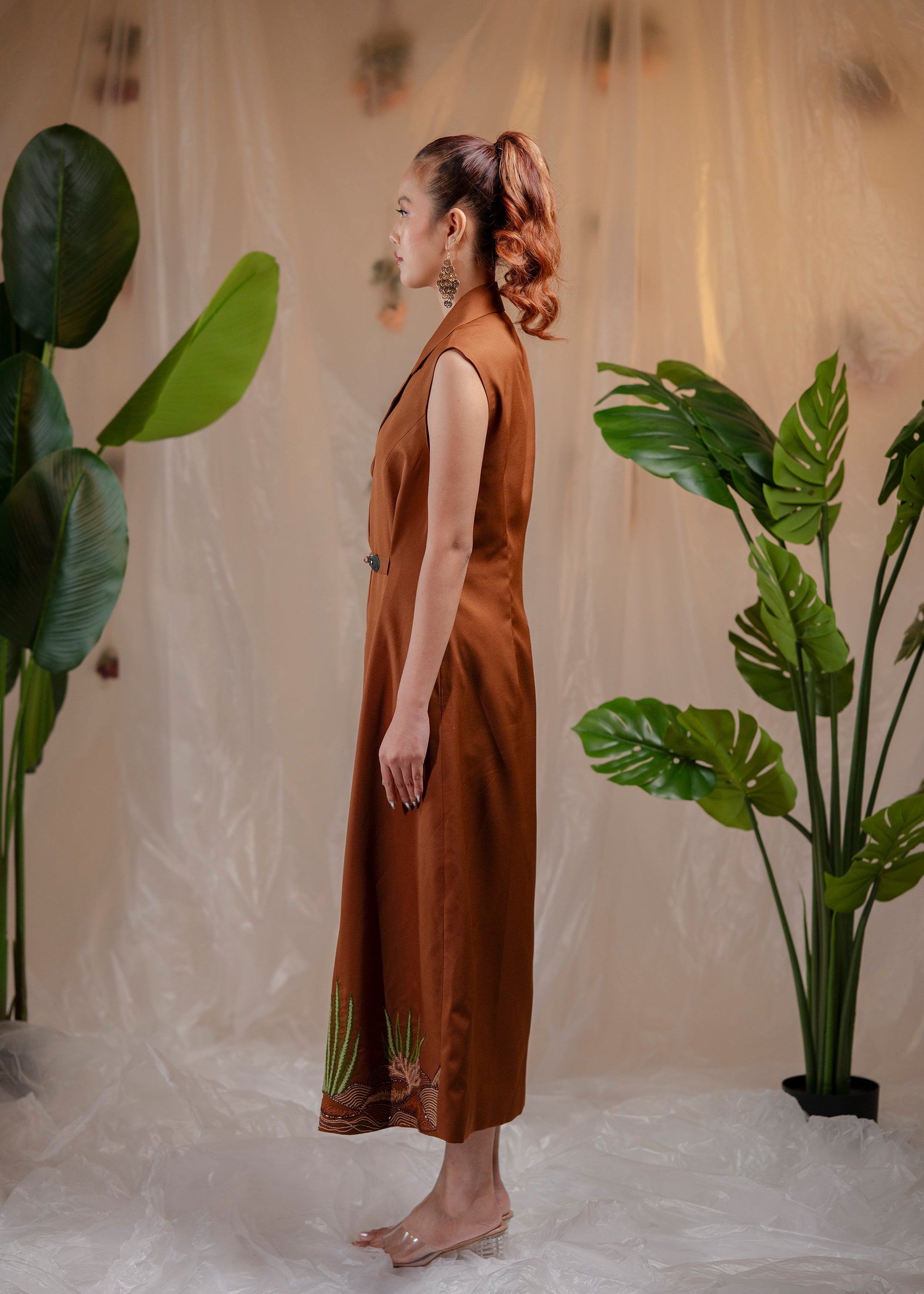 The Terracotta Palm Dress