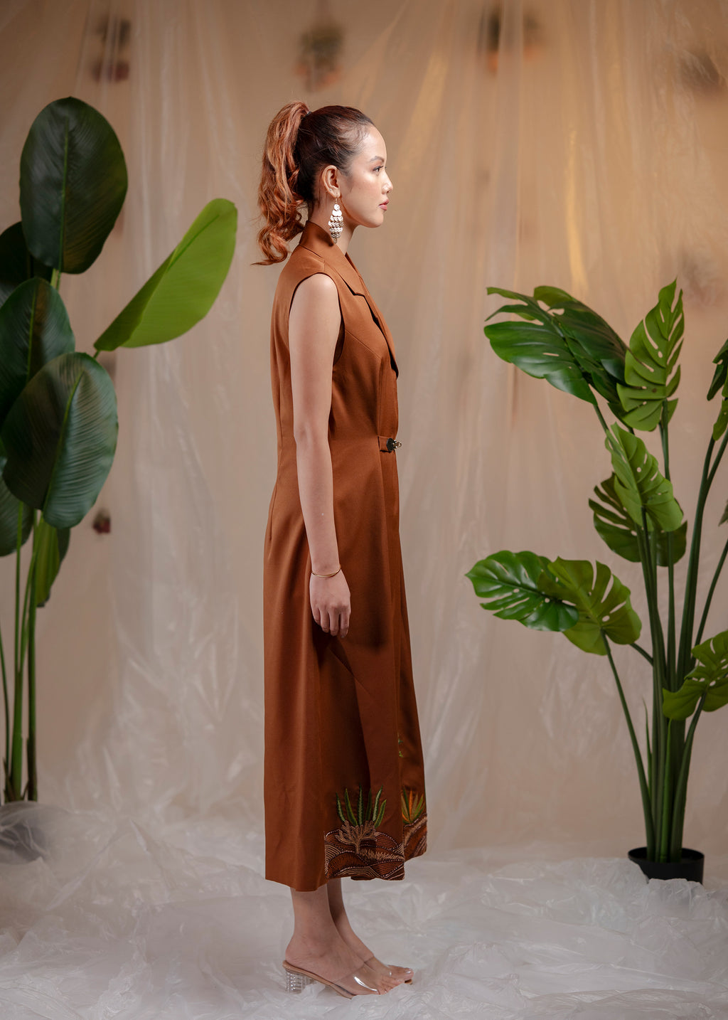 The Terracotta Palm Dress