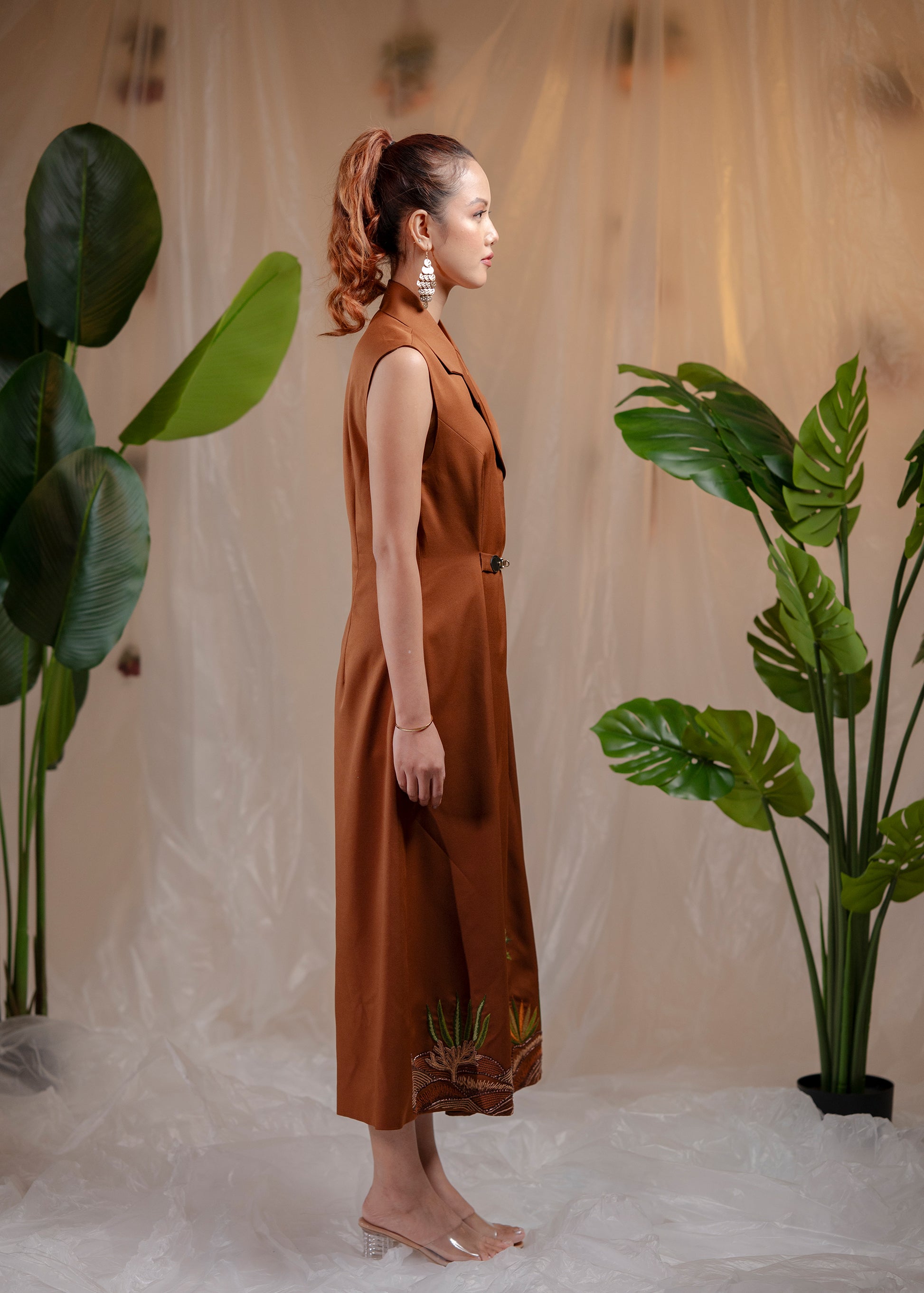 The Terracotta Palm Dress