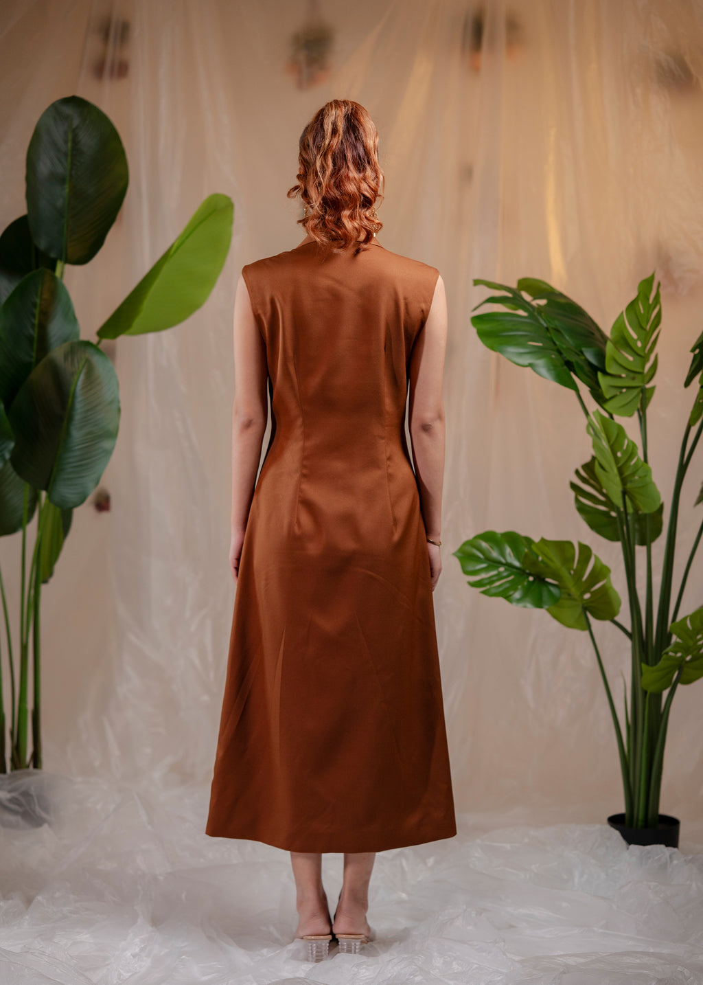 The Terracotta Palm Dress
