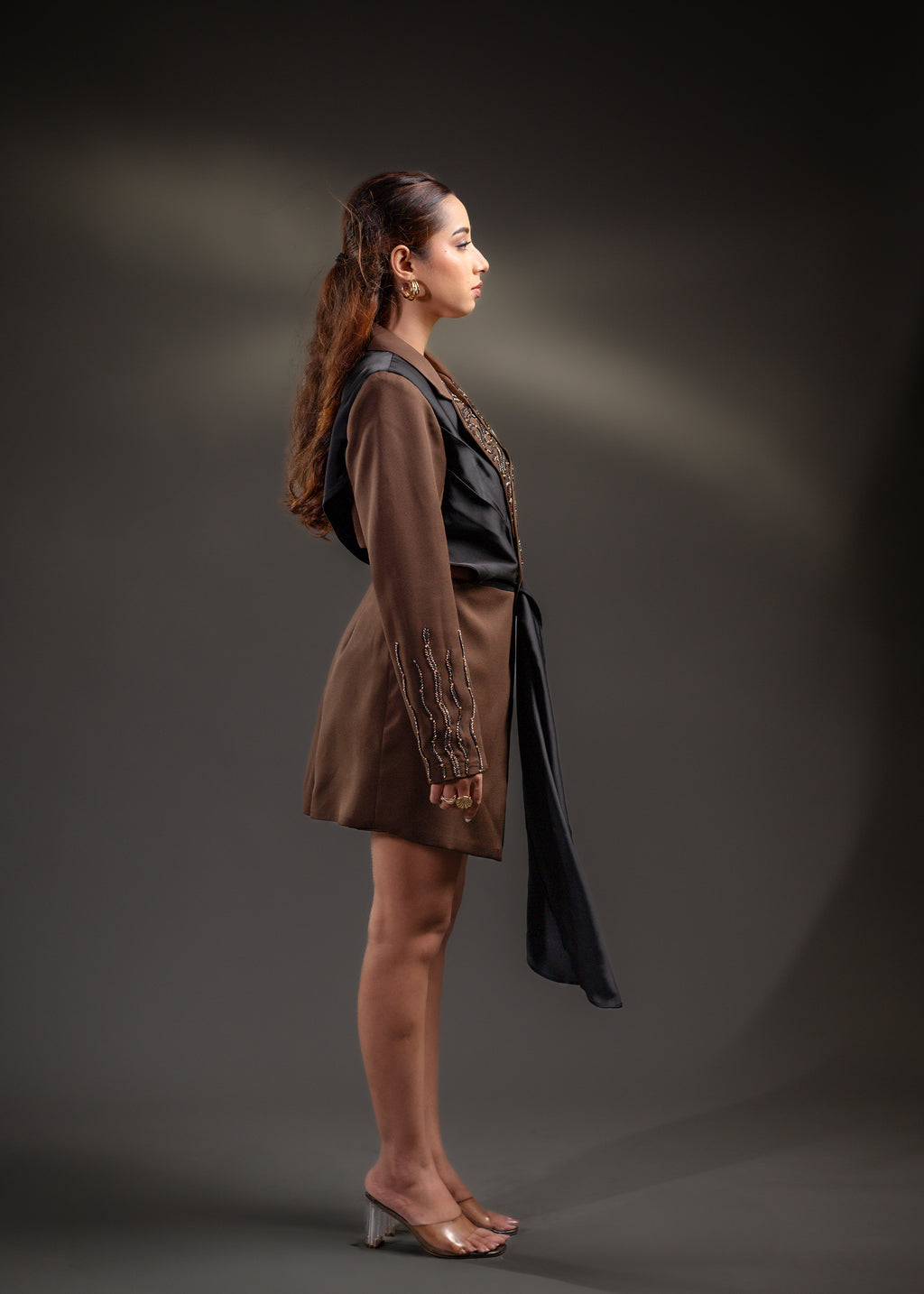 Noir Élan Blazer Dress  Set